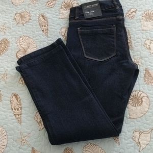 WHBM slim crop indigo wash jean